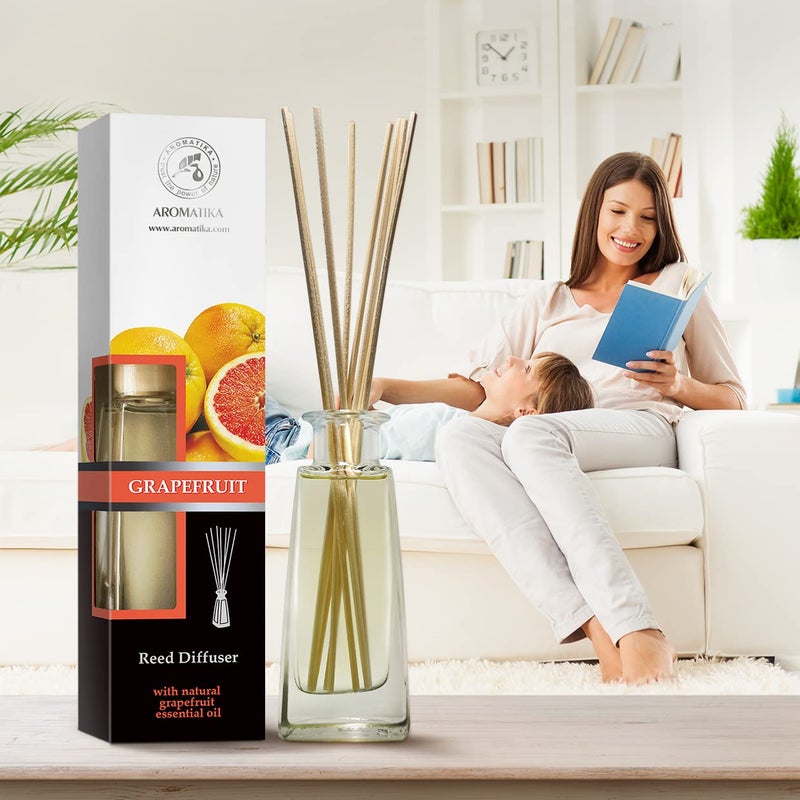 AROMATIKA Grapefruit Reed Diffuser with Grapefruit Oil, 100ml, 9 Piece Set, Scented Reed Diffuser, Long Lasting Aroma, Bamboo Sticks, Home, Office - Image 5